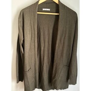 Pink Clover Olive Green Open Front Knit Cardigan Sweater Women’s Medium